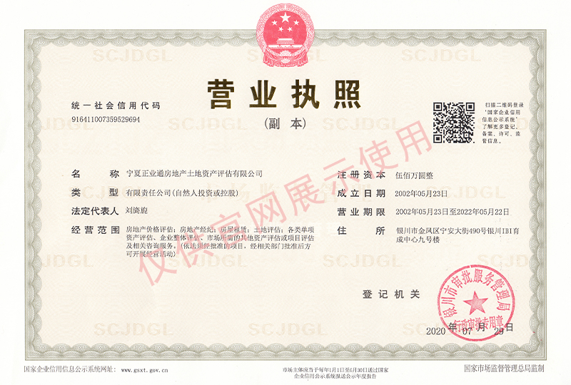 正業通評估公司營業執照